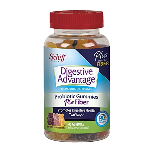 Schiff Digestive Advantage Probiotic Gummies Plus Fiber Dietary Supplement 45 EA