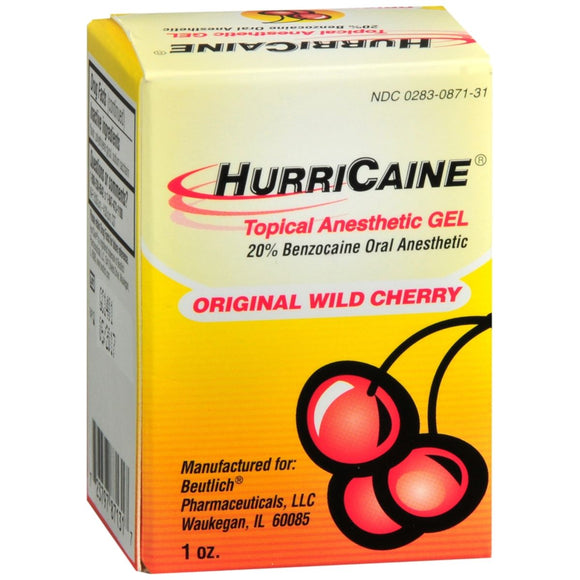 Hurricaine Topical Anesthetic Gel Original Wild Cherry - 1 OZ