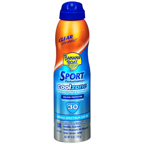 Banana Boat Sport Performance Coolzone Continuous Spray Sunscreen SPF 30 - 6 OZ