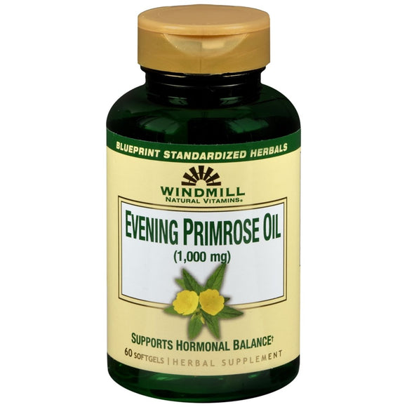 Windmill Evening Primrose Oil 1000 mg Herbal Supplement Softgels 60 CP