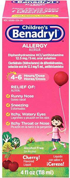 Benadryl Allergy Liquid Cherry For Children, 4 oz