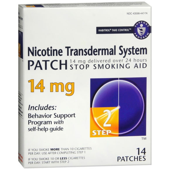 Habitrol Nicotine Transdermal System Patches 14 mg Step 2 - 14 EA
