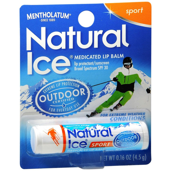 Mentholatum Natural Ice Medicated Lip Balm Sport SPF 30 - 0.16 OZ