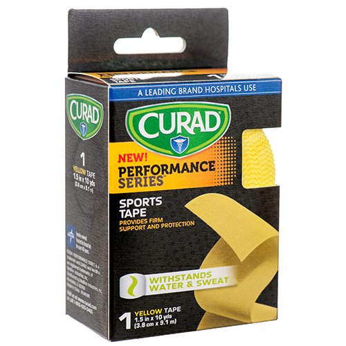 Curad Performance Series Sports Tape, 1.5 inch x 10 yds 1 roll in Yellow