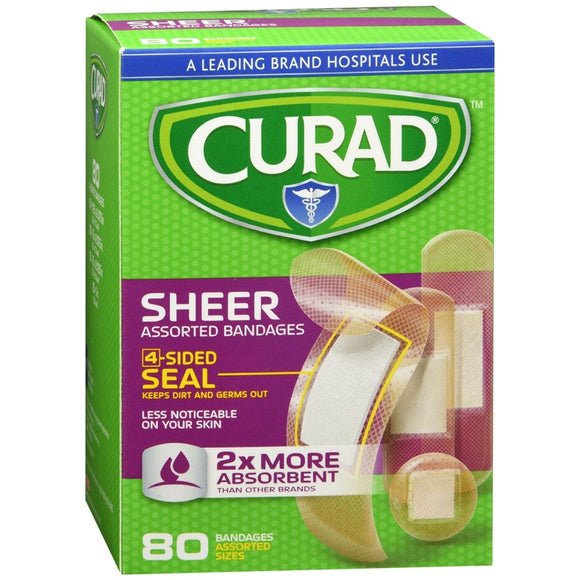 Curad Sheer Bandages Assorted Sizes - 80 EA