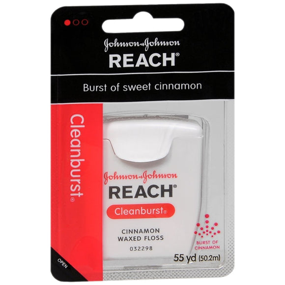 Johnson & Johnson REACH Cleanburst Waxed Floss Cinnamon - 55 YD