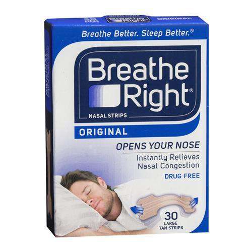 Breathe Right Nasal Strips, Large, Tan, 30-Count Box