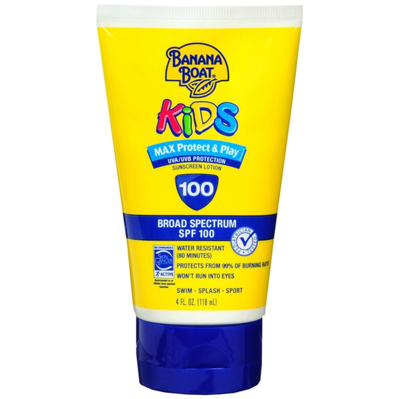 Banana Boat Kids Max Protect & Play Sunscreen Lotion SPF 100 - 4 OZ