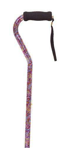 Essential Medical Supply Designer Offset Handle Cane in Paisley