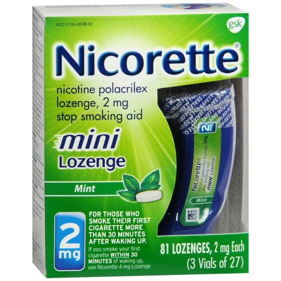 Nicorette Stop Smoking Aid Mini Lozenges 2 mg Mint - 81 EA
