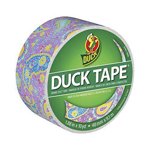Duck Brand 283049 Printed Duct Tape, Purple Paisley, 1.88 Inches x 10 Yards, ...