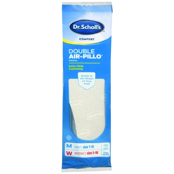 Dr. Scholl's Comfort Double Air-Pillo Insoles Extra-Thick Cushioning Unisex - 1 PR