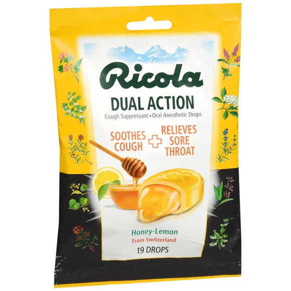 Ricola Dual Action Drops Honey-Lemon - 19 EA
