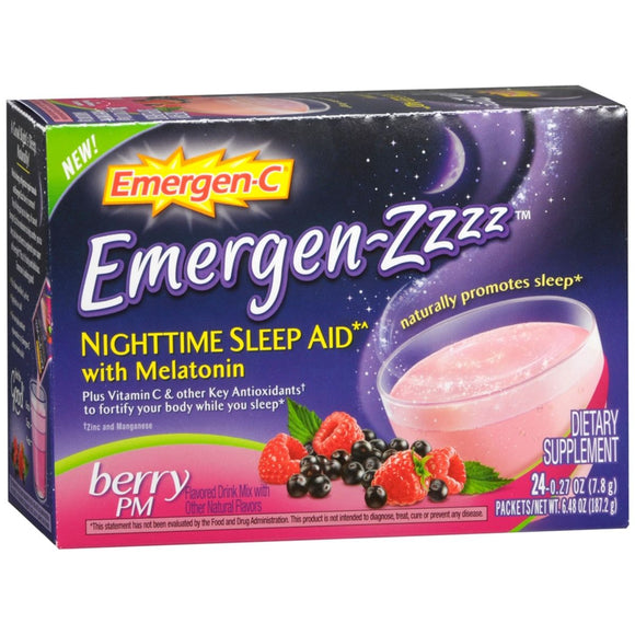 Emergen-C Emergen-Zzzz Nighttime Sleep Aid Dietary Supplement Berry PM - 24 EA