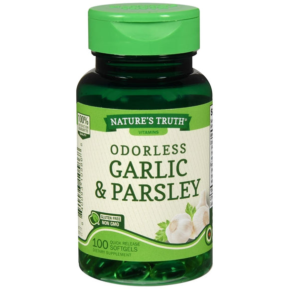 Nature's Truth Odorless Garlic & Parsley Dietary Supplement Quick Release Softgels - 100 CP