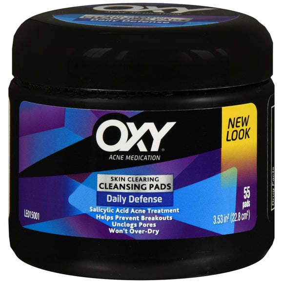 OXY Acne Medication Skin Clearing Cleansing Pads Daily Defense - 55 EA