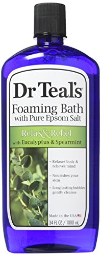 Dr Teal's Foaming Bath (Epsom Salt), Eucalyptus Spearmint, 34 Fluid Ounce