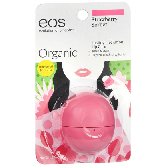 EOS Organic Lasting Hydration  Lip Care Strawberry Sorbet - 0.25 OZ