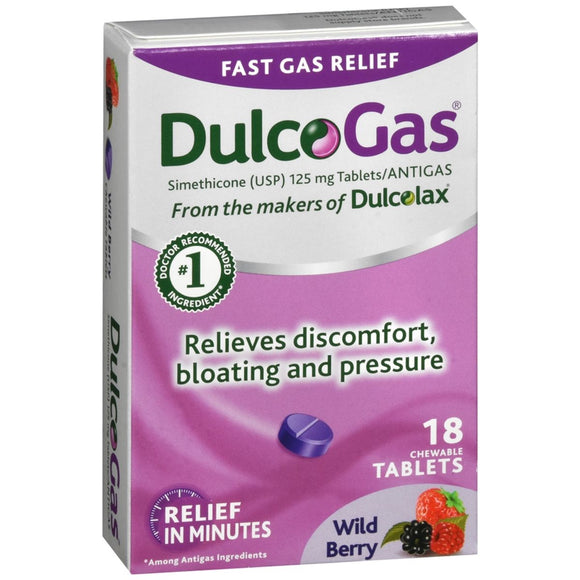 DulcoGas Antigas Chewable Tablets Wild Berry - 18 TB