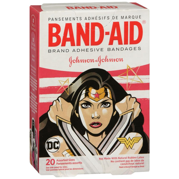 BAND-AID Adhesive Bandages Wonder Woman Assorted Sizes - 20 EA