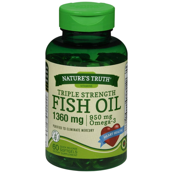 Nature's Truth Fish Oil 1360 mg Dietary Supplement Softgels - 60 CP