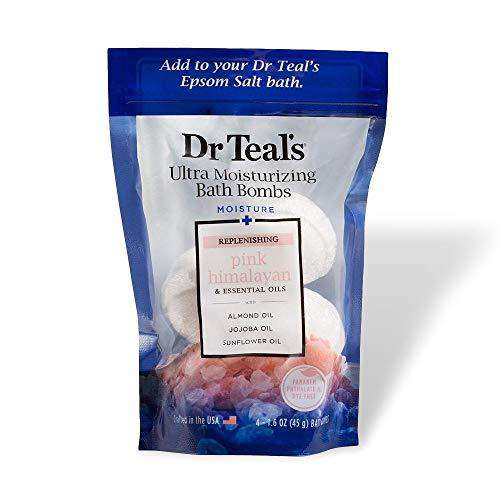 Dr Teal's Ultra Moisturizing Bath Bombs, Pink Himalayan, 4 Bath Bombs, 1.6oz