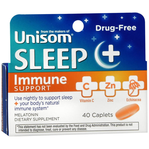 Unisom Sleep + Immune Support Melatonin Dietary Supplement Caplets - 40 TB