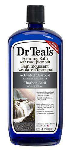 Dr. Teals Activated Charcoal & Hawaiian Black Lava Sal,  Foaming Bath, 34 oz