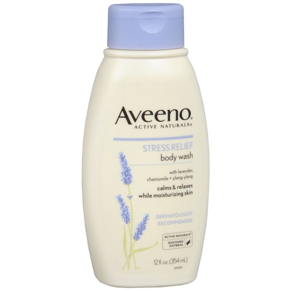 AVEENO Active Naturals Stress Relief Body Wash Lavender, Chamomile and Ylang-Ylang Scent - 12 OZ