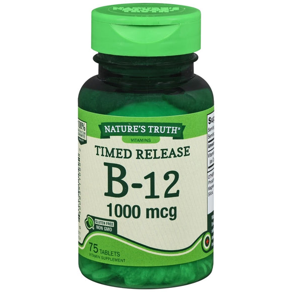 Nature's Truth B-12 1000 mcg Tablets Timed Release 75 TB