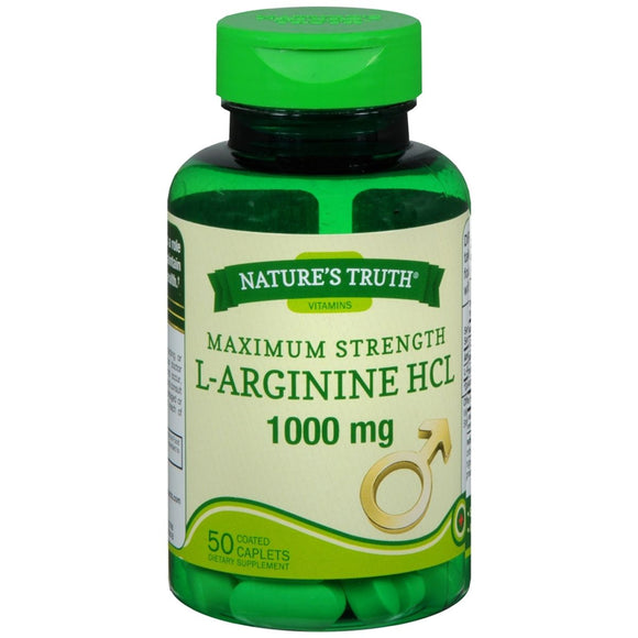 Nature's Truth Maximum Strength L-Arginine HCL 1000 mg Coated Caplets - 50 TB