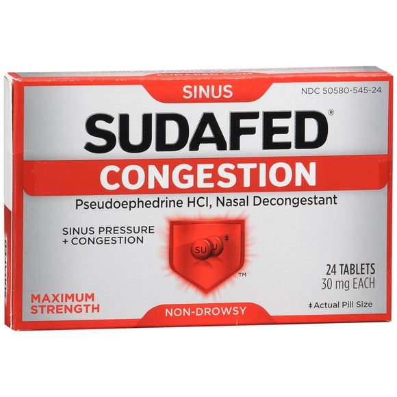 SUDAFED Congestion Tablets - 24 TB