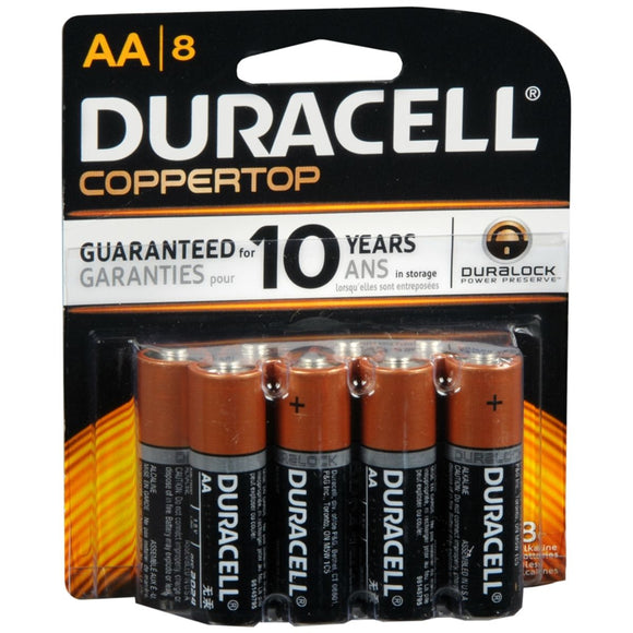 Duracell Coppertop AA Alkaline Batteries 1.5 Volt - 8 EA