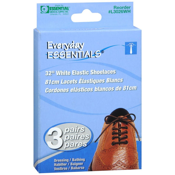 Essential Medical Supply Everyday Essentials 24 Inch Black Elastic Shoelaces - 3 PR