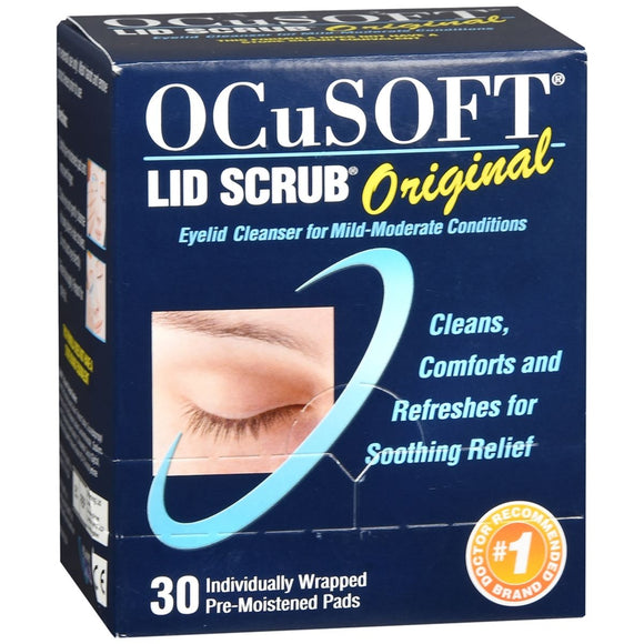 OCuSOFT Lid Scrub Original Eyelid Cleanser Pre-Moistened Pads - 30 EA