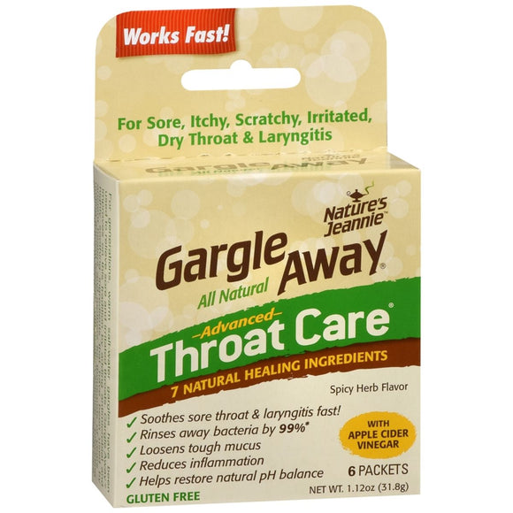 Gargle Away Advanced Throat Care Packets Spicy Herb Flavor - 6 EA