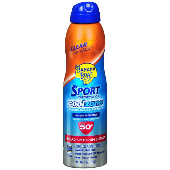 Banana Boat Sport Performance Coolzone Continuous Spray Sunscreen SPF 50+ - 6 OZ