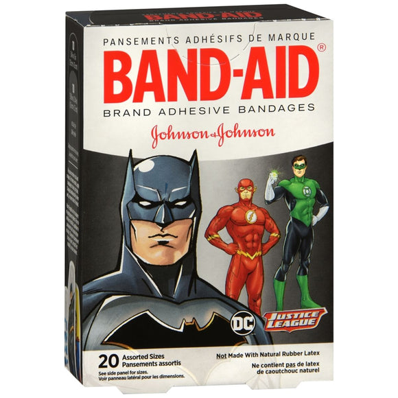 BAND-AID Adhesive Bandages Justice League Assorted Sizes - 20 EA