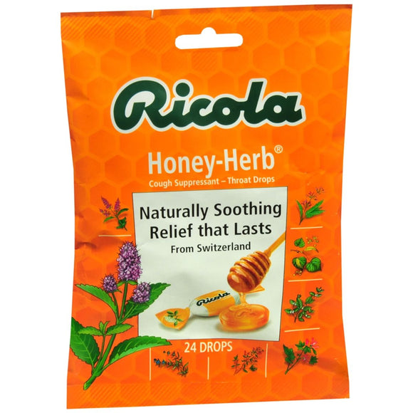 Ricola Cough Suppressant Throat Drops Honey-Herb - 24 EA