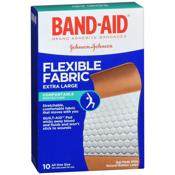 BAND-AID Flexible Fabric Adhesive Bandages Extra Large All One Size - 10 EA