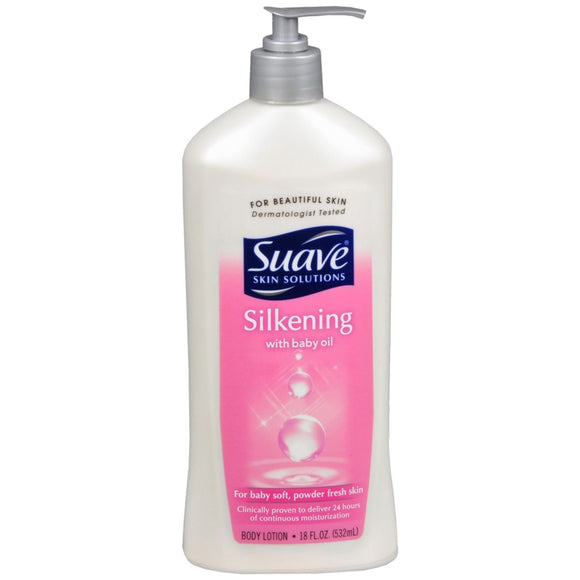 Suave Skin Solutions Body Lotion Silkening With Baby Oil - 18 OZ