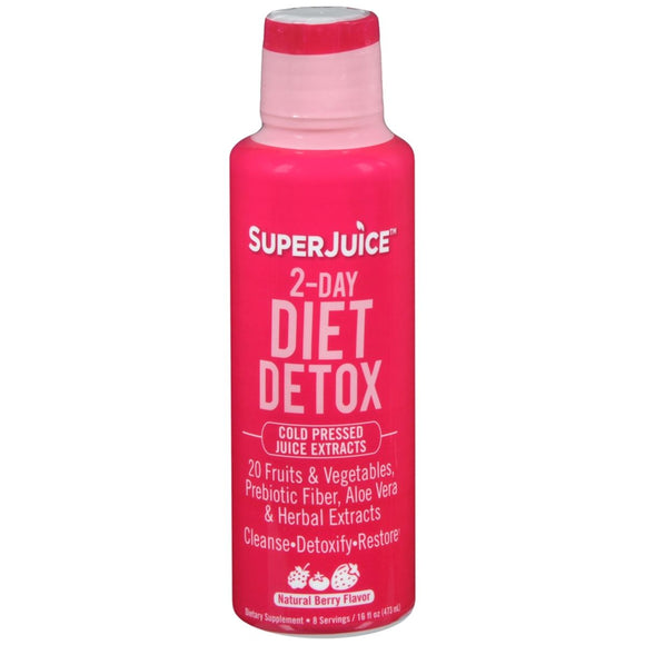 Super Juice 2-Day Diet Detox Cold Pressed Juice Extracts Natural Berry Flavor - 16 OZ
