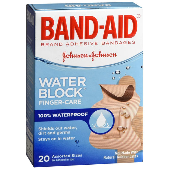BAND-AID Water Block Finger-Care Adhesive Bandages Assorted Sizes - 20 EA