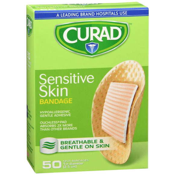Curad Sensitive Skin Bandages Spot 50 EA