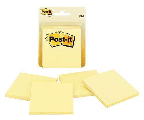 Post-it Notes, 3 x 3-Inches, Canary Yellow, 4-Pads/Pack