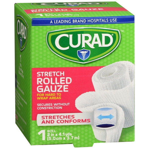Curad Stretch Rolled Gauze - 4.1 YD