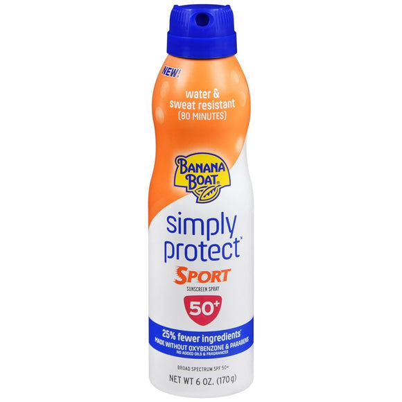 Banana Boat Simply Protect Sport Sunscreen Spray SPF 50+ - 6 OZ
