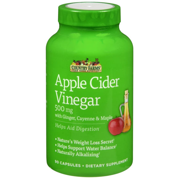 Country Farms Apple Cider Vinegar Dietary Supplement Capsules - 90 CP