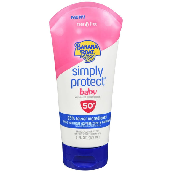 Banana Boat Simply Protect Baby Mineral-Based Sunscreen Lotion SPF 50+ - 6 OZ