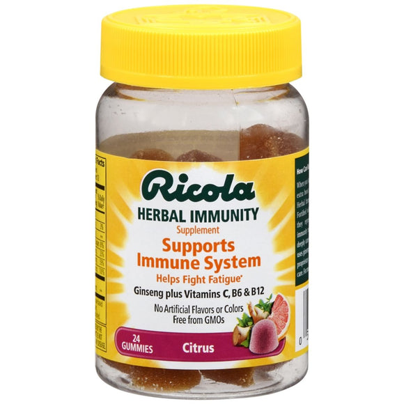 Ricola Herbal Immunity Supplement Gummies Citrus - 24 EA